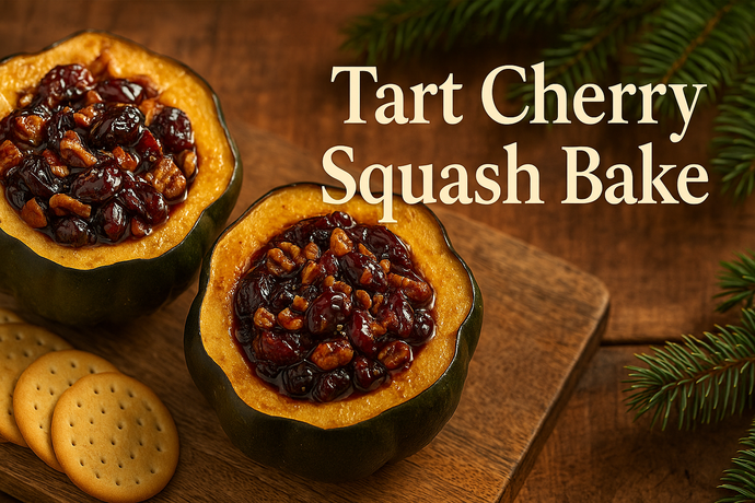 Cherry Acorn Squash Bake (with Optional Breakfast Sausage)