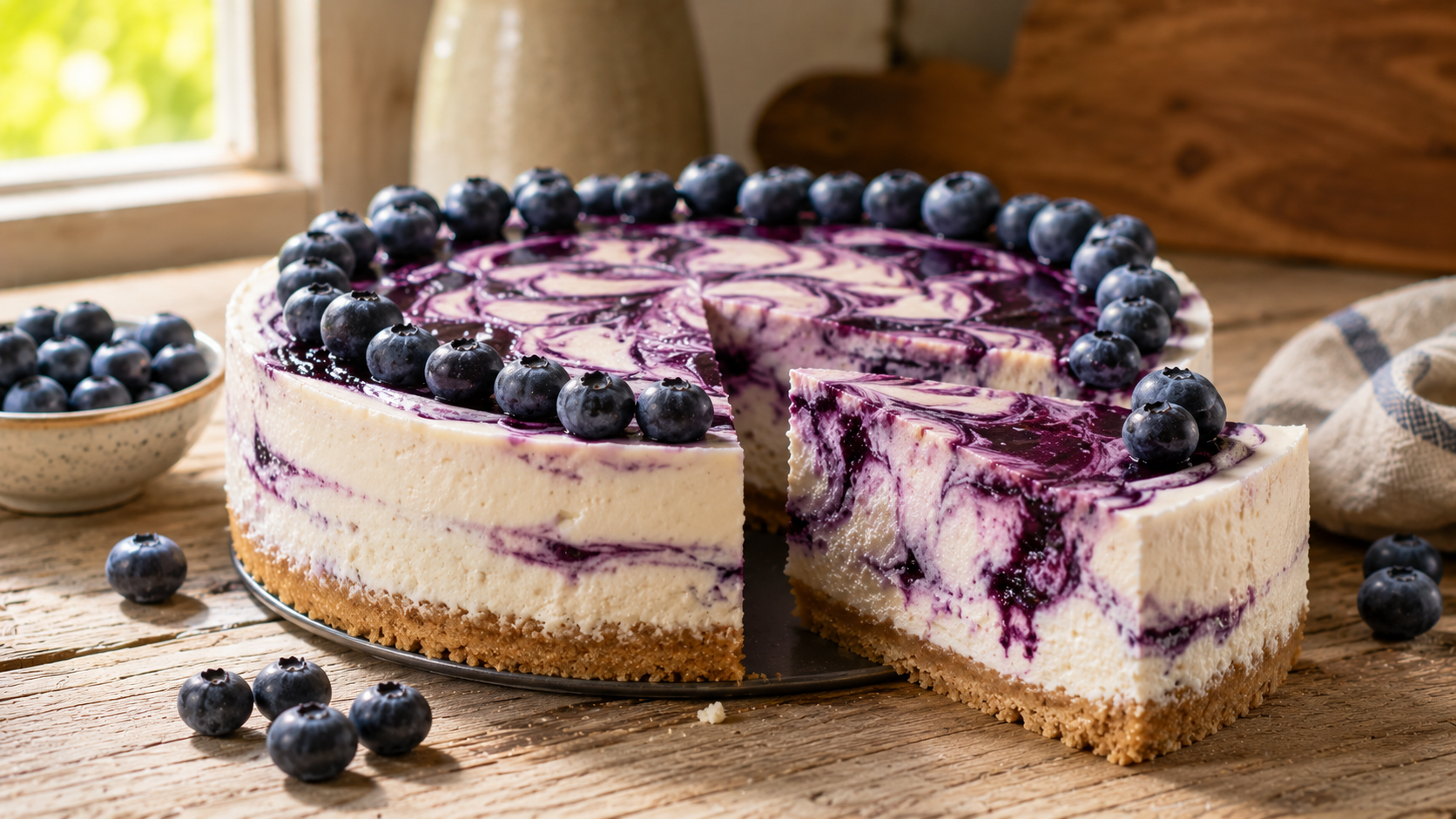 No-Bake Blueberry Swirl Cheesecake: A Cool, Creamy Summer Dessert With No Oven Required