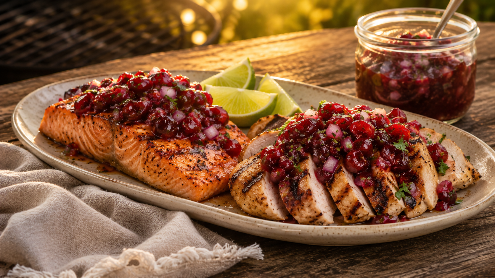 Cherry Salsa with Grilled Salmon or Chicken