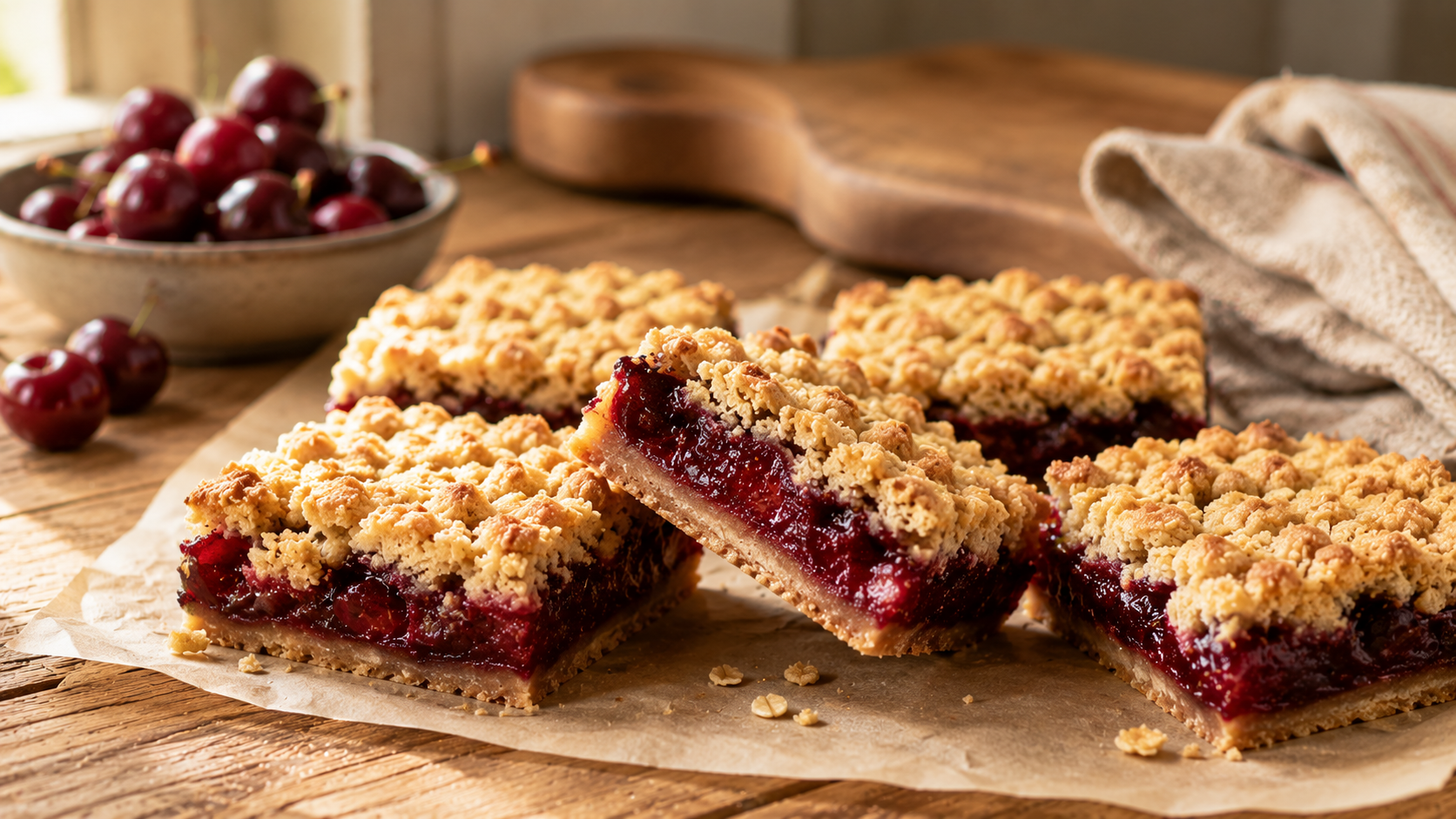 Cherry Crumble Bars | The Best Make-Ahead Picnic Dessert