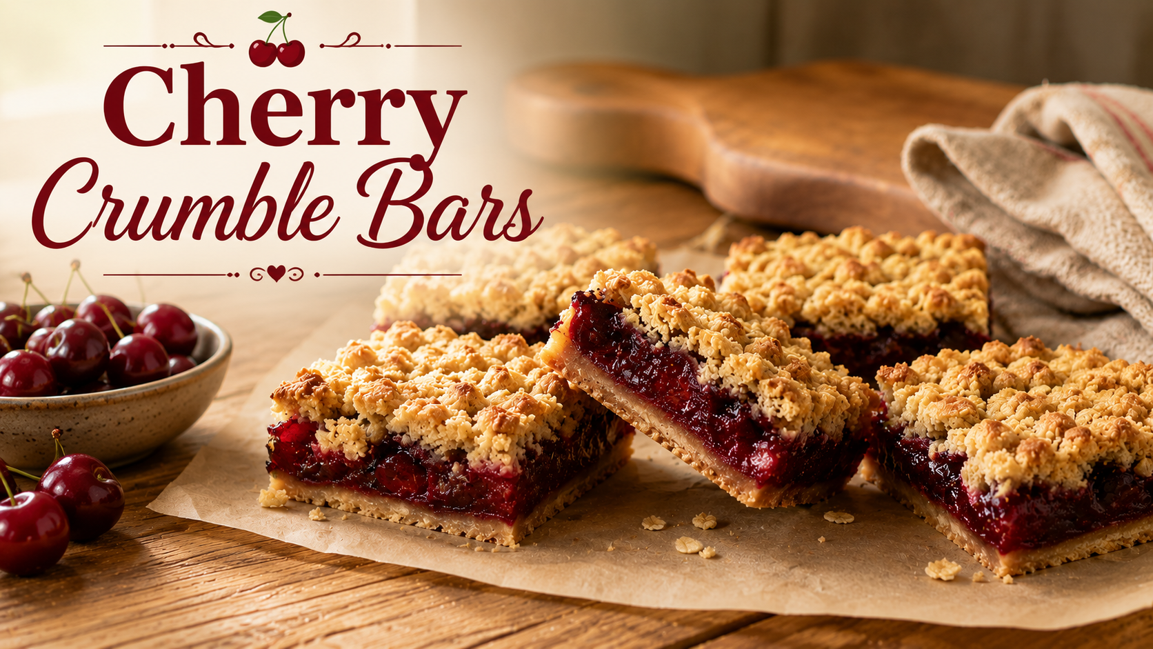 Cherry Crumble Bars | The Best Make-Ahead Picnic Dessert