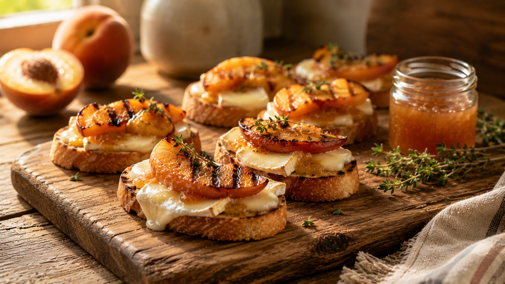 Grilled Peach and Brie Crostini: An Easy Late-Summer Appetizer With Peach Spread