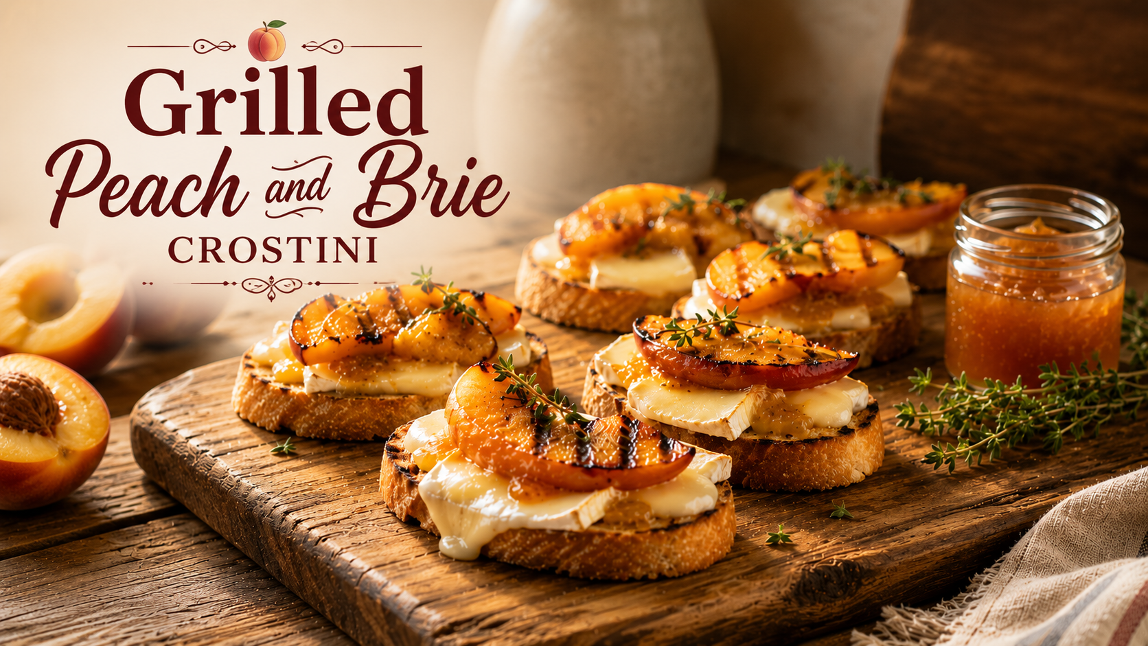 Grilled Peach and Brie Crostini: An Easy Late-Summer Appetizer With Peach Spread