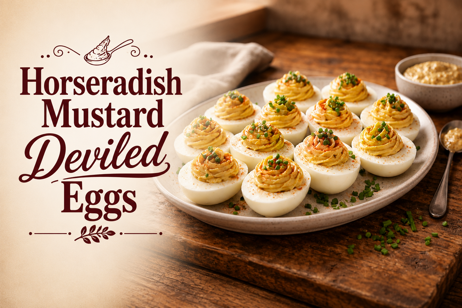 Horseradish Mustard Deviled Eggs