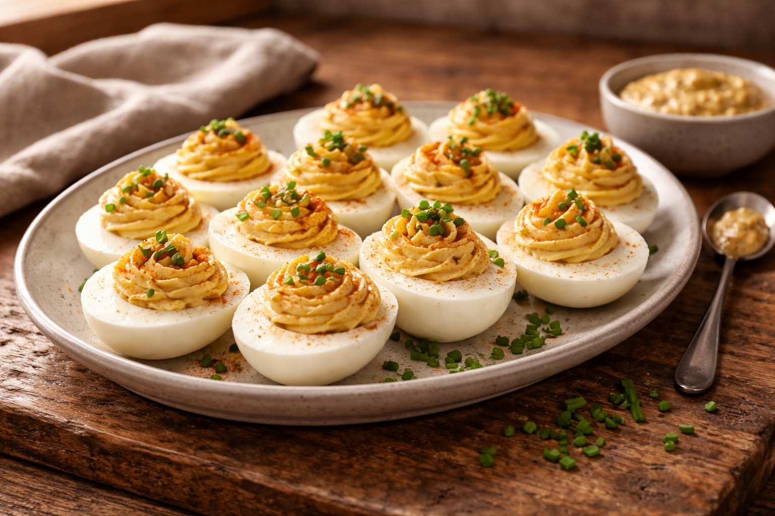 Horseradish Mustard Deviled Eggs