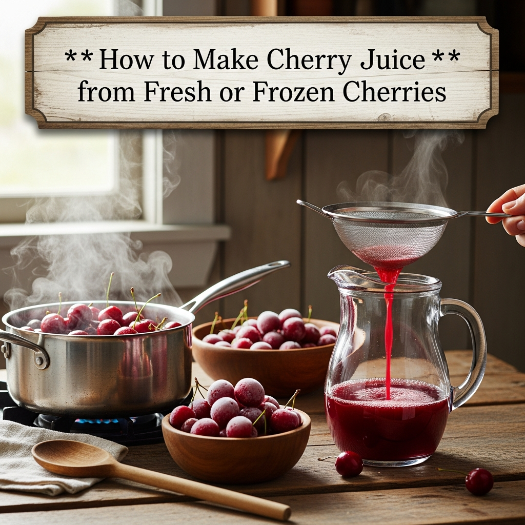 How to Make Cherry Juice from Fresh or Frozen Cherries (Easy Homemade Method)