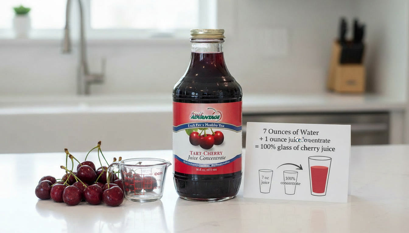 What does 7:1 concentrate mean for tart cherry juice?