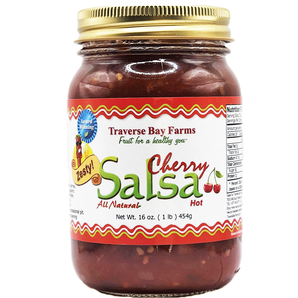 Cherry Salsa  - Zesty (spicy but not too hot!), 16 oz - Traverse Bay Farms