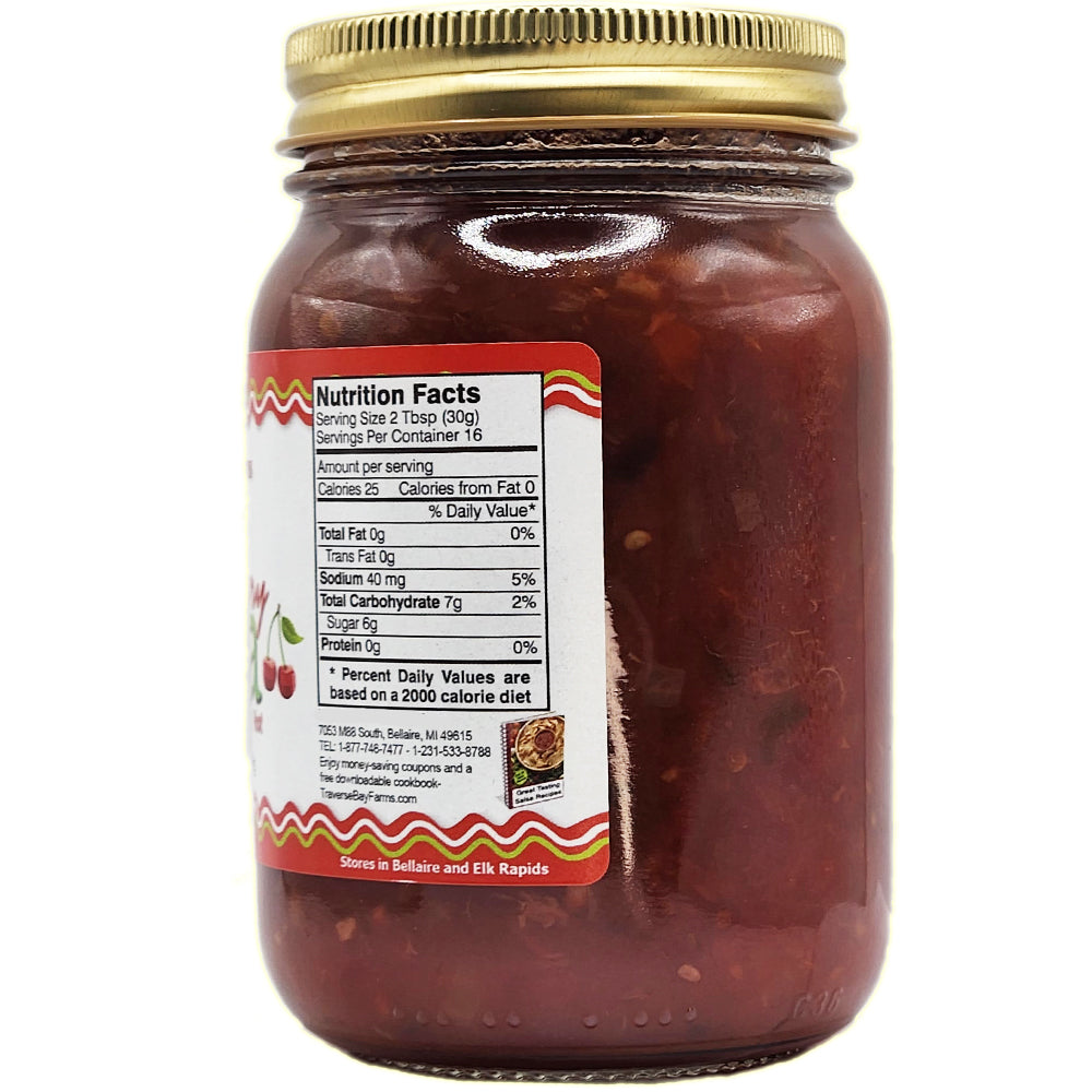 Cherry Salsa  - Zesty (spicy but not too hot!), 16 oz - Traverse Bay Farms