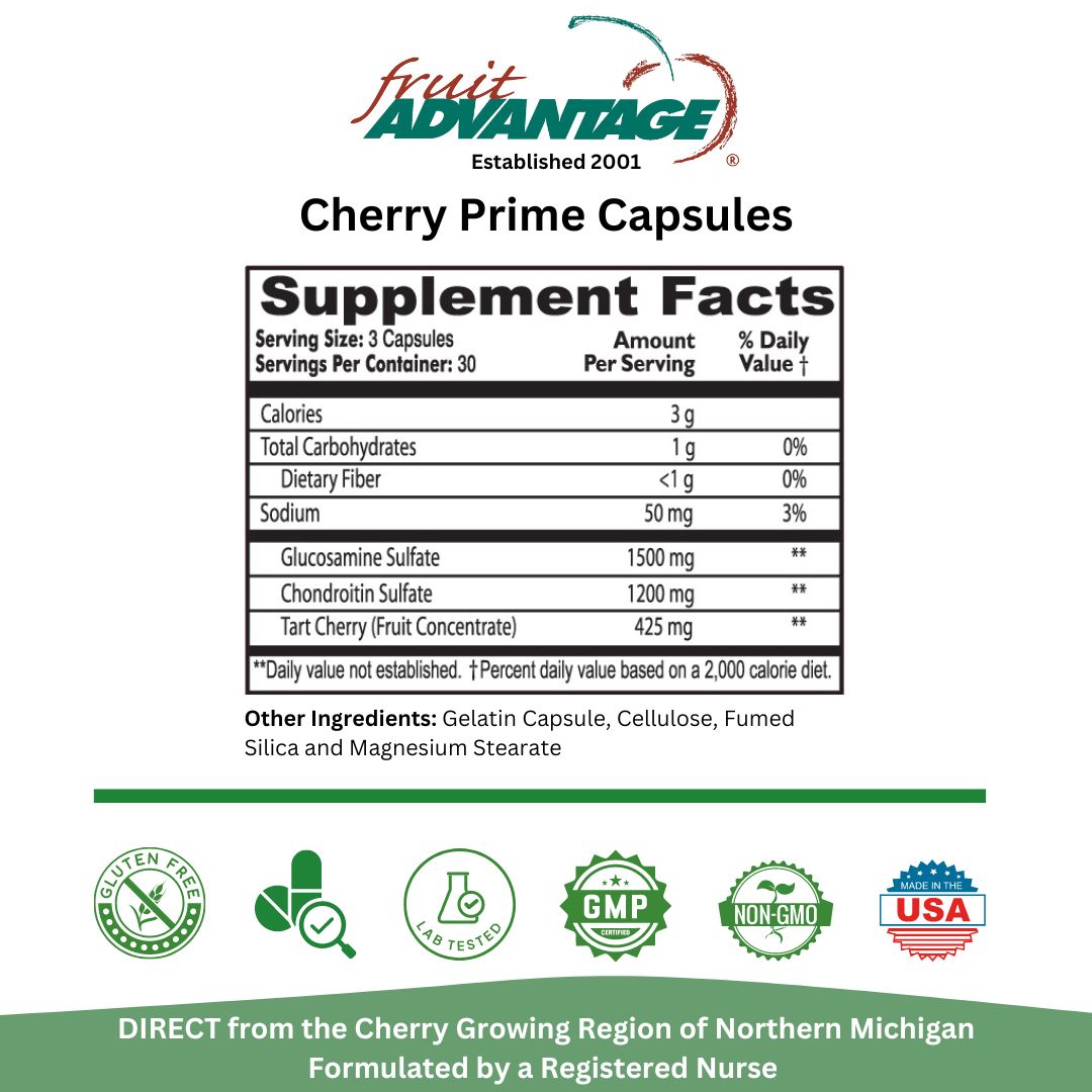 Fruit Advantage Cherry Prime - Tart Cherry, Glucosamine & Chondroitin - Traverse Bay Farms