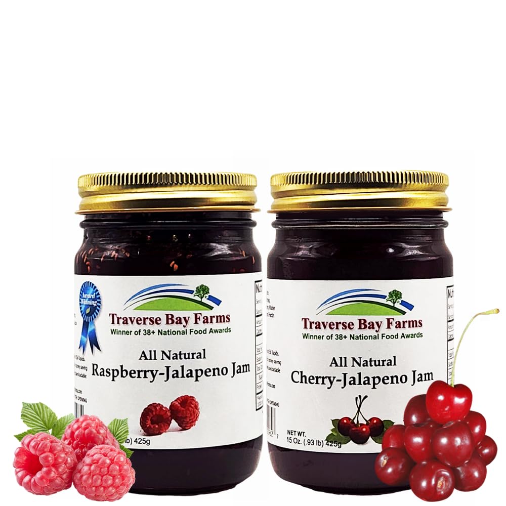 Jalapeno Jam (pepper jam) Combo Kit - Cherry and Raspberry - Traverse Bay Farms