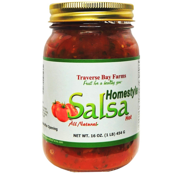 All Natural Homestyle Chunky Salsa - Hot, 16 oz - Traverse Bay Farms