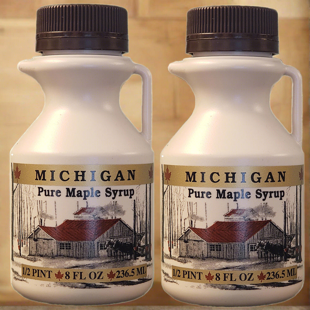 100% Pure Michigan Maple Syrup - 2 Pack of 8 Fl. Oz. Bottles - Traverse Bay Farms