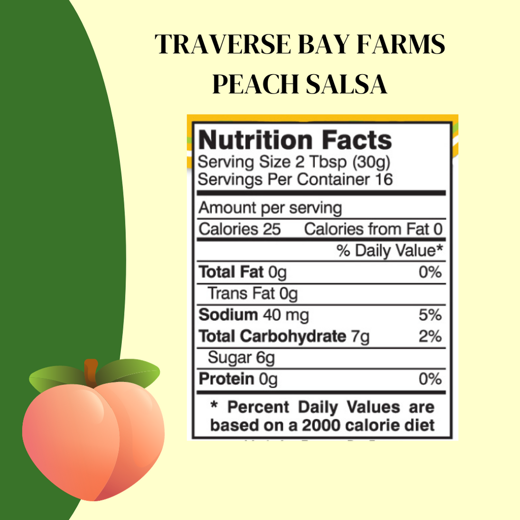 Peach Salsa - Medium, 16 oz - Traverse Bay Farms