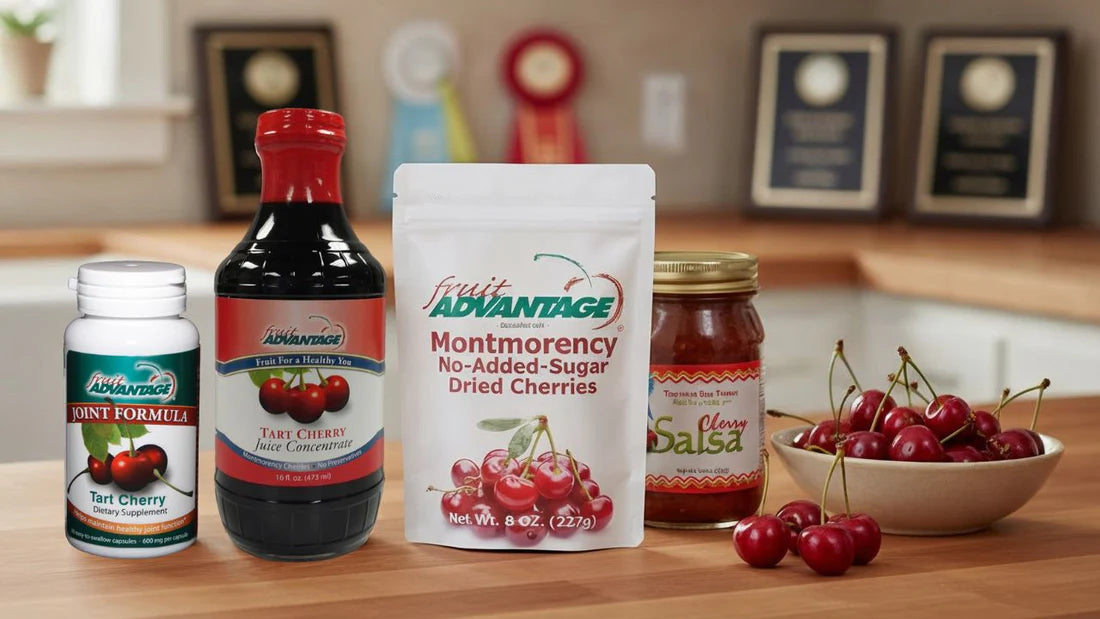 Traverse Bay Farms: Premium superfruit health and gourmet fruit foods since 2001. Featuring 100% Pure Michigan Tart Cherry Juice, 1200mg Standardized Joint Capsules, no-added sugar dried fruit, and award-winning fruit salsas. Winner of 38+ national awards, Michigan-grown, and shipped nationwide.