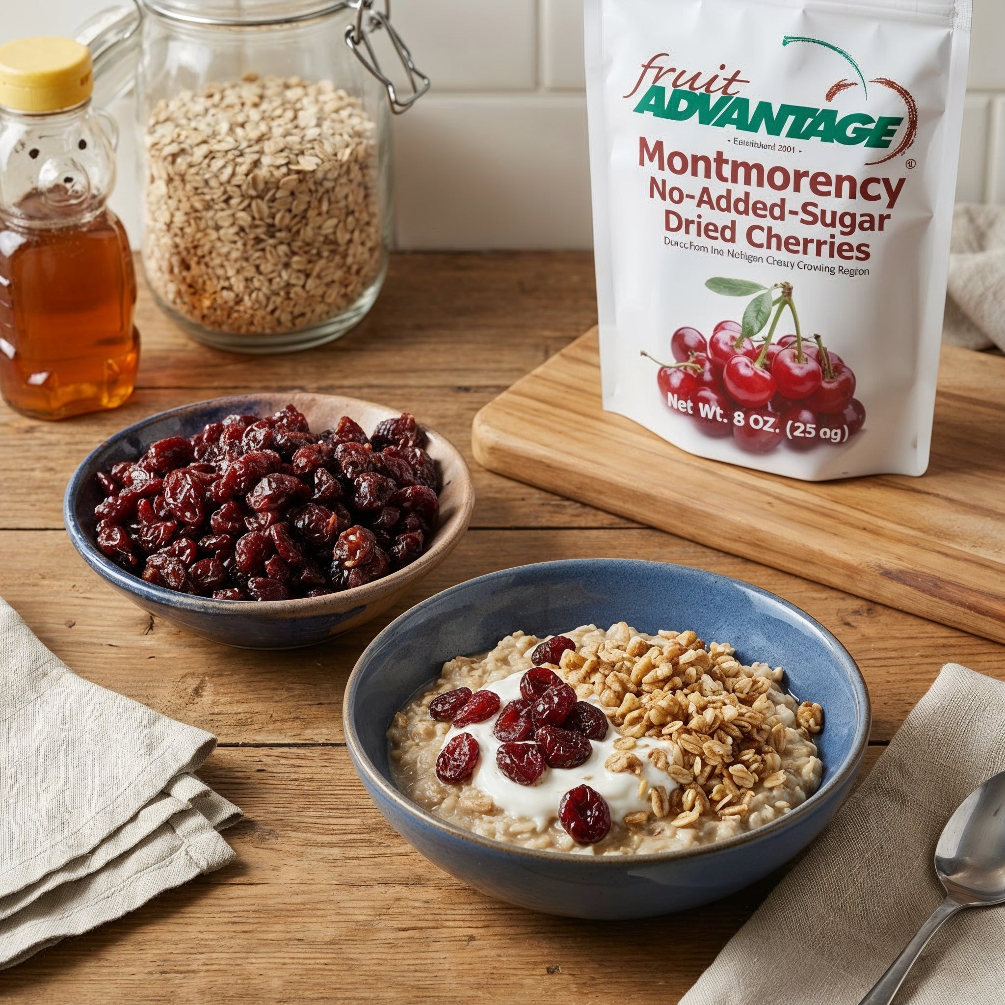 Premium Michigan Dried Cherries with No Added Sugar. 100% natural, unsweetened Montmorency cherries for healthy snacking and baking.