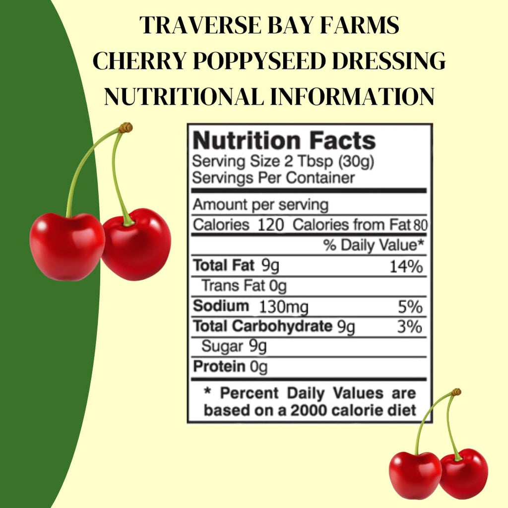 Cherry Poppyseed Salad Dressing, 12 oz. - Traverse Bay Farms