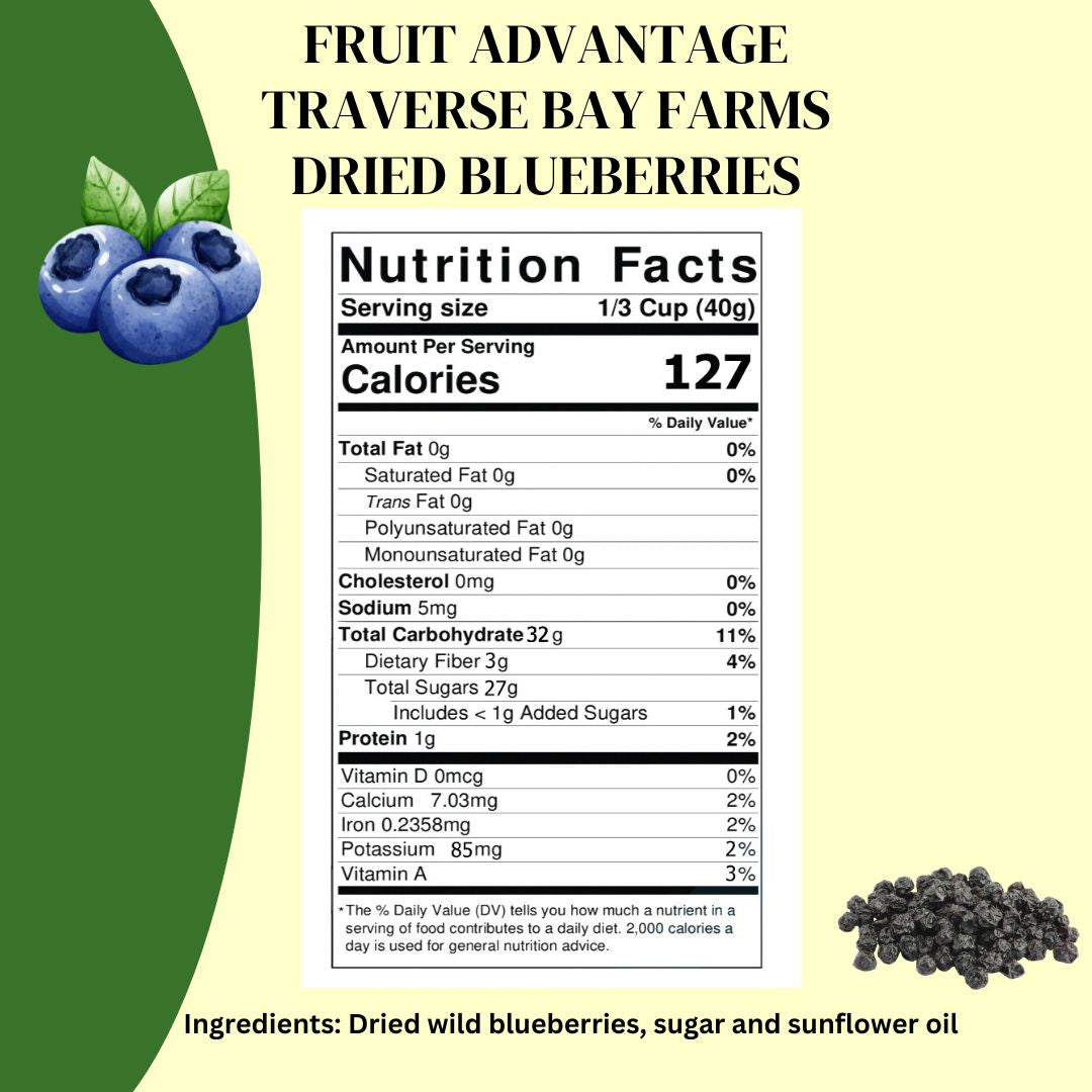 Dried Wild Blueberries - 8 oz bag - Traverse Bay Farms