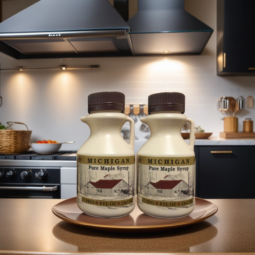 100% Pure Michigan Maple Syrup - 2 Pack of 8 Fl. Oz. Bottles - Traverse Bay Farms
