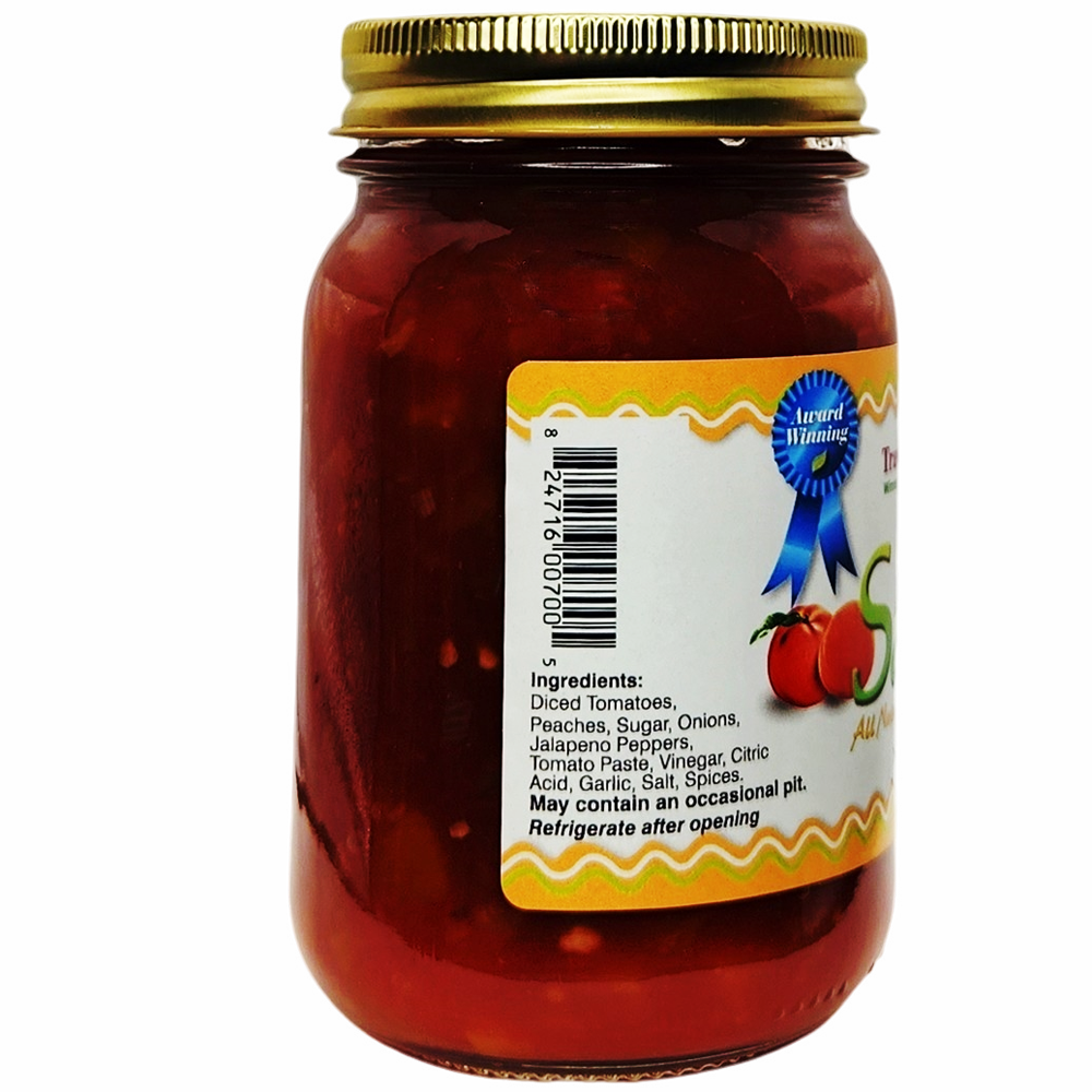 Peach Salsa - Medium, 16 oz - Traverse Bay Farms