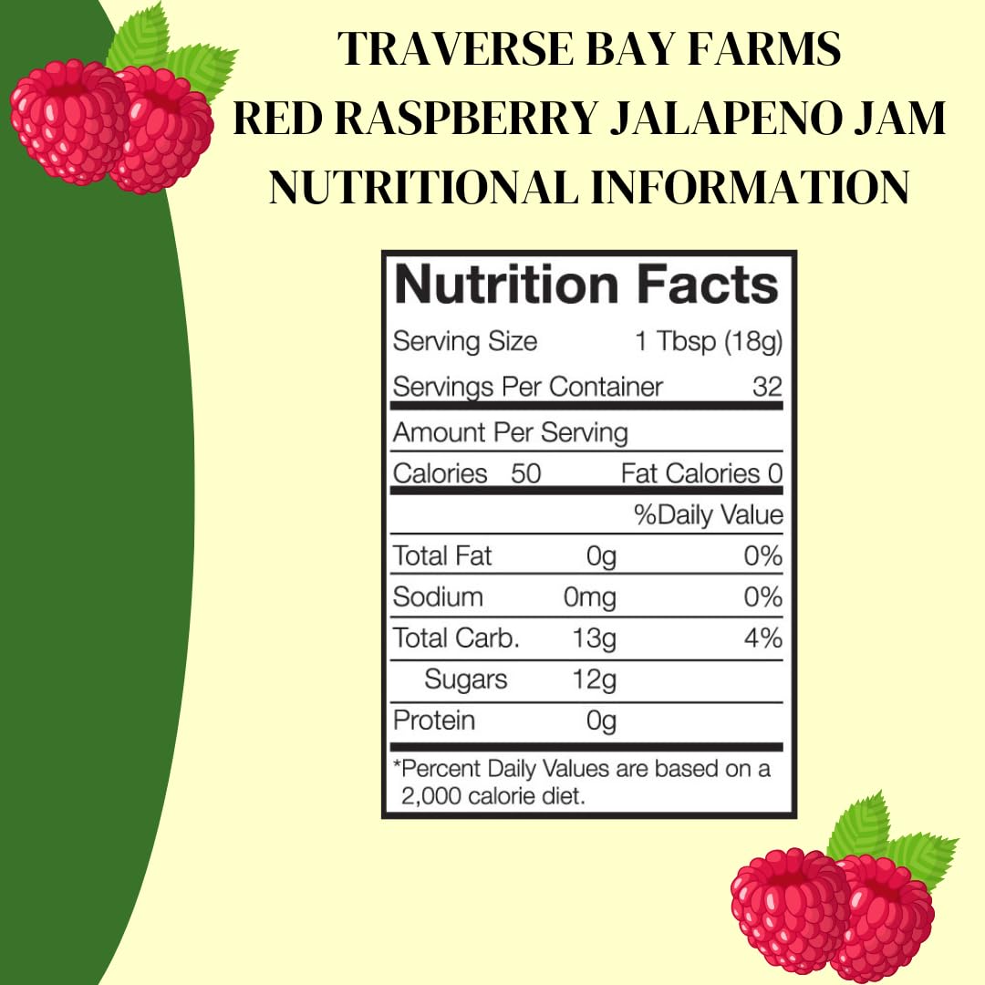 Red Raspberry Jalapeno Jam - 15 oz. - Traverse Bay Farms