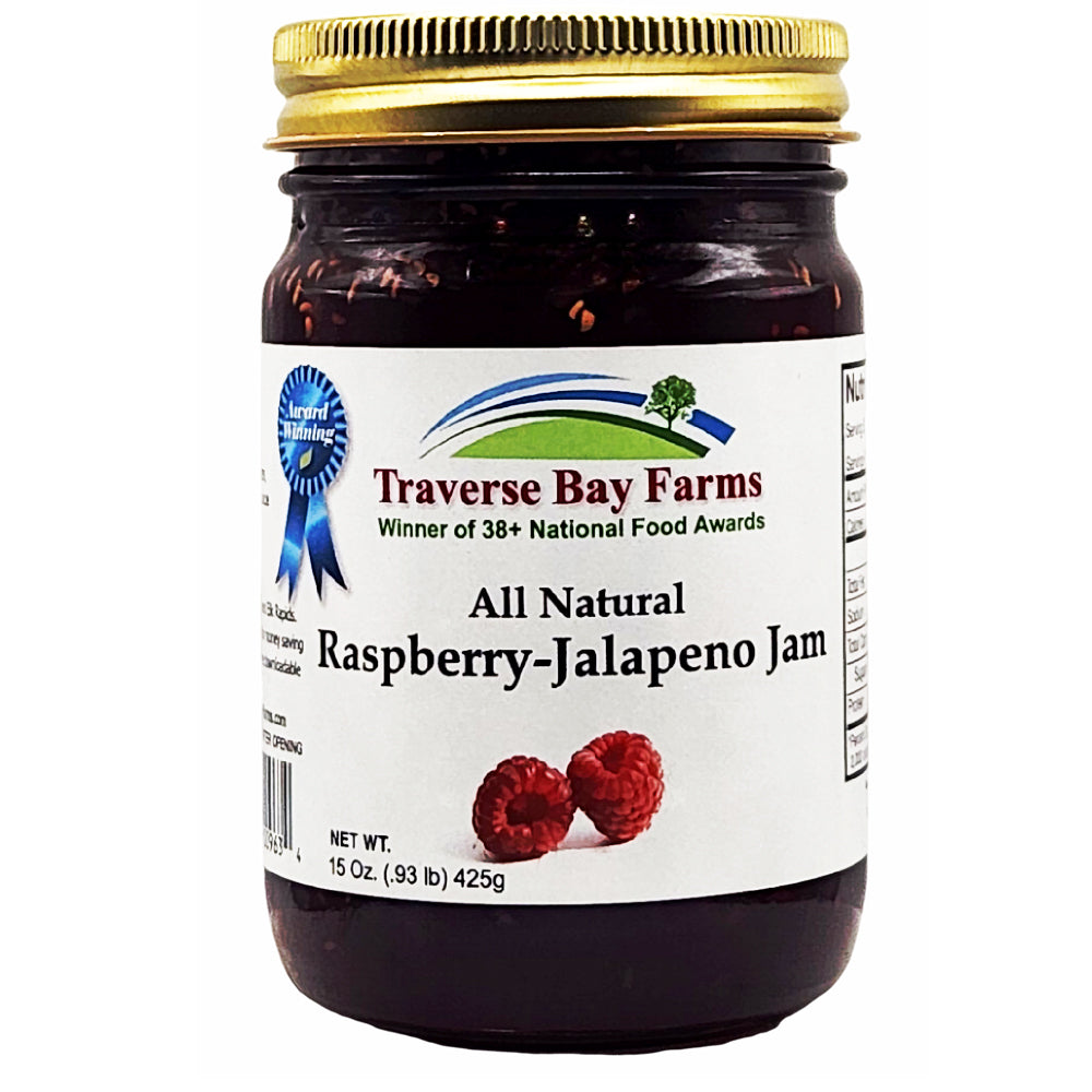Red Raspberry Jalapeno Jam - 15 oz. - Traverse Bay Farms