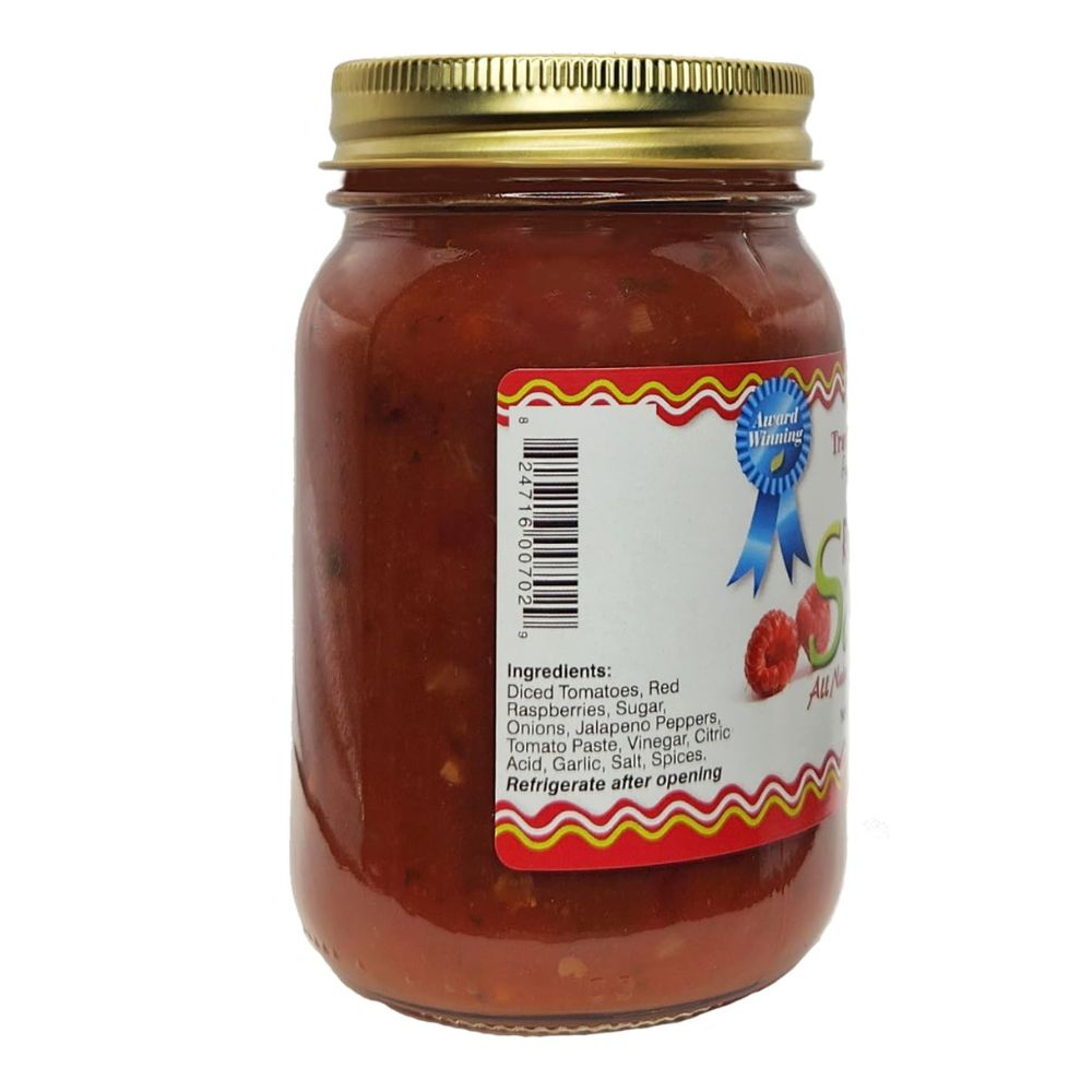 Red Raspberry Salsa - Medium, 16 oz - Traverse Bay Farms