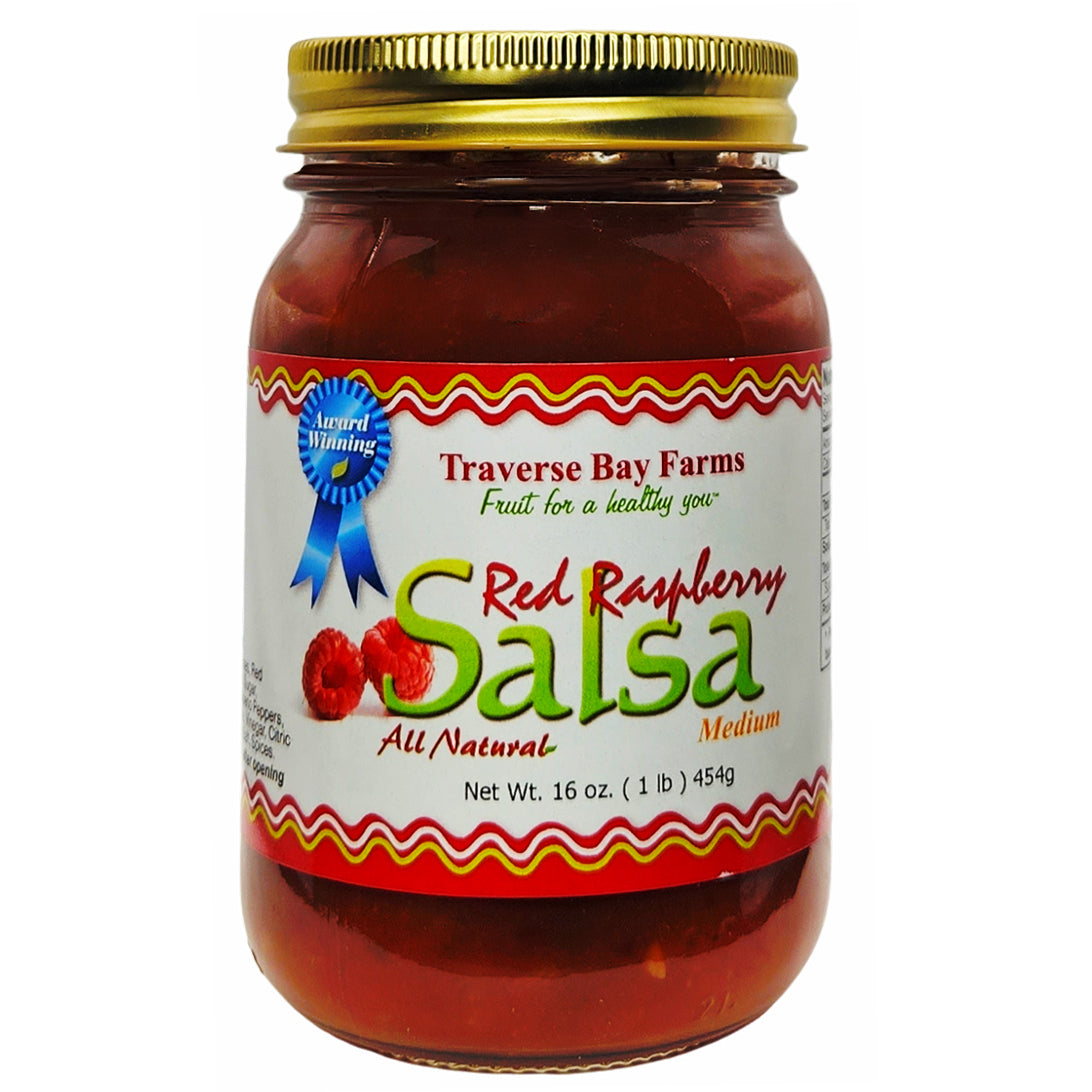 Red Raspberry Salsa - Medium, 16 oz - Traverse Bay Farms