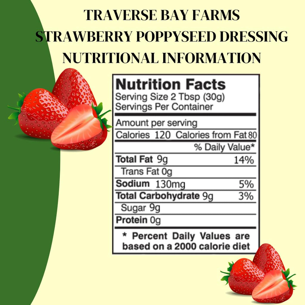 Strawberry Poppyseed Salad Dressing, 12 oz. - Traverse Bay Farms