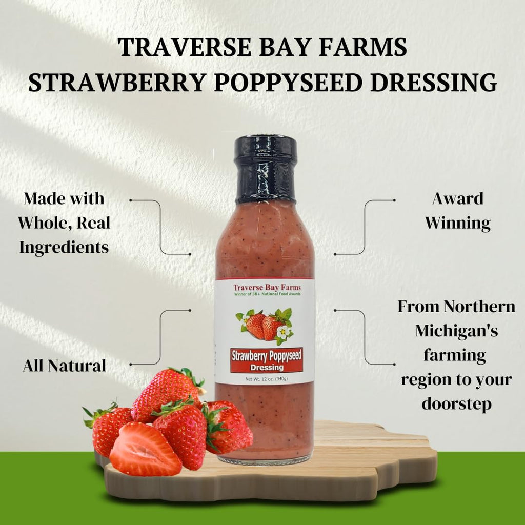Strawberry Poppyseed Salad Dressing, 12 oz. - Traverse Bay Farms