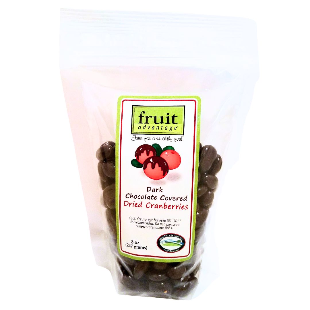 Dark Chocolate Covered Dried Cranberries, 8 oz. - Traverse Bay Farms
