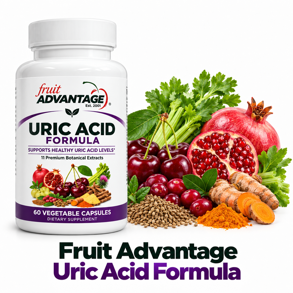 Fruit Advantage Uric Acid Supplement - 60 Capsules Main image