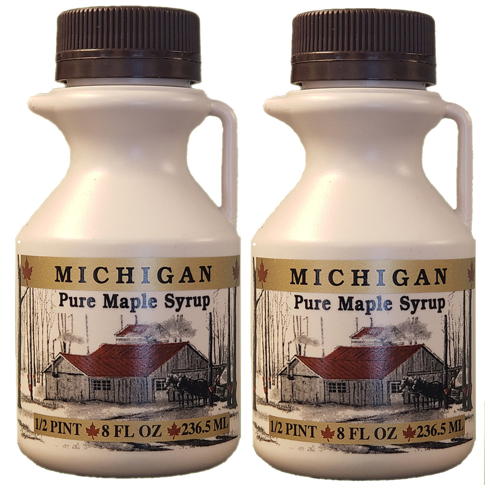 100% Pure Michigan Maple Syrup - 2 Pack of 8 Fl. Oz. Bottles - Traverse Bay Farms