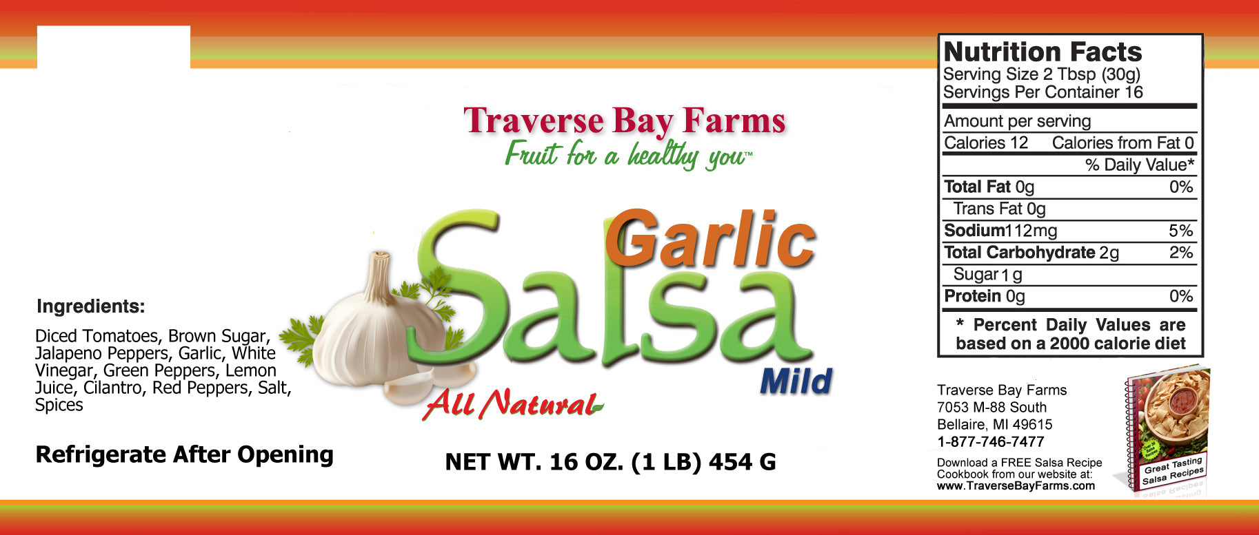 Garlic Salsa, Mild - traversebayfarms