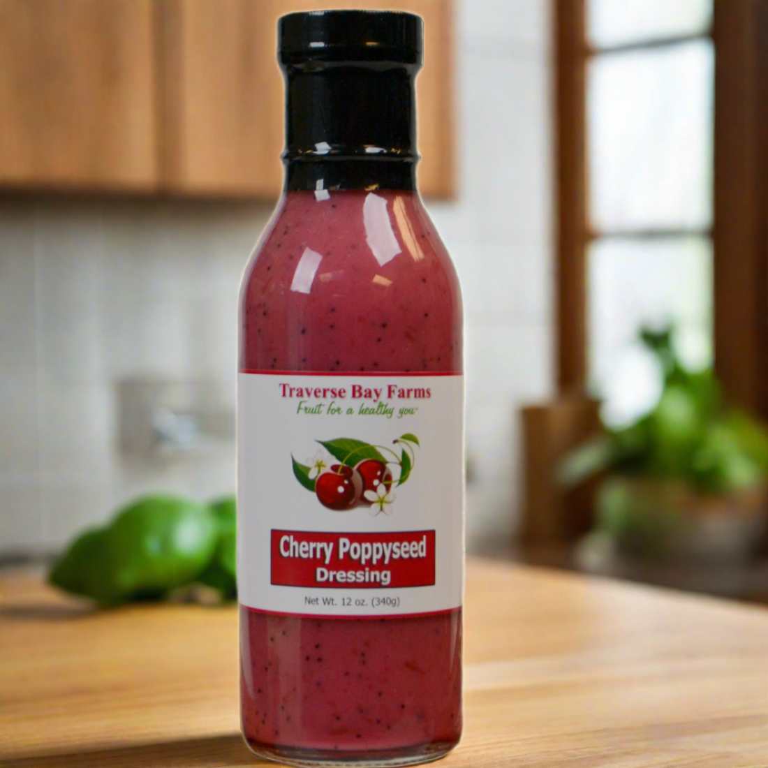Traverse Bay Farms Gourmet Fruit Salad Dressings. Closely monitored batches recipes featuring Michigan cherries, raspberries, and poppies for healthy salads.
