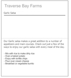 Garlic Salsa, Medium - traversebayfarms