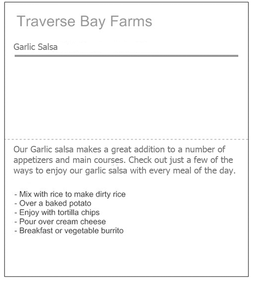 Garlic Salsa, Mild - traversebayfarms